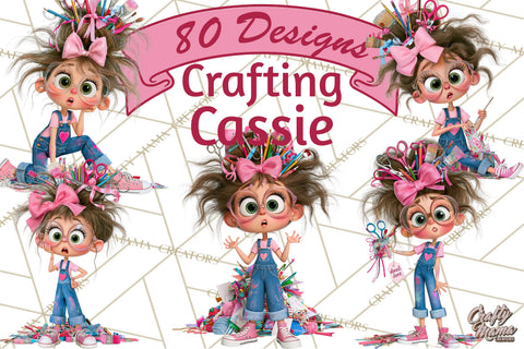 Crafting Cassie Cute Creative Clipart PNG Sublimation Crafty Mama Studios 