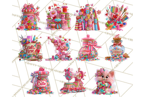 Crafting Cassie Cute Creative Clipart PNG Sublimation Crafty Mama Studios 