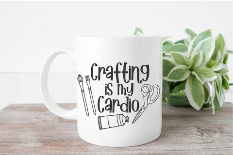 Crafting Is My Cardio SVG – Funny DIY Quote Design for Crafters SVG Silhouette School Blog Design Shop 