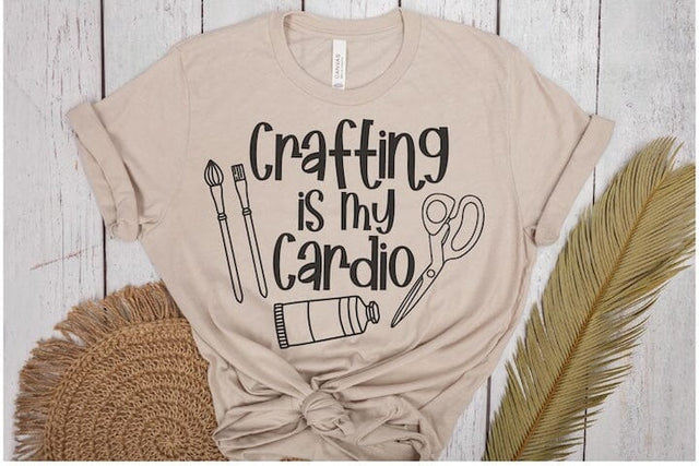 Crafting Is My Cardio SVG – Funny DIY Quote Design for Crafters SVG Silhouette School Blog Design Shop 