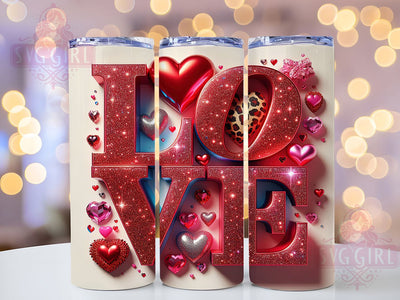 Crafty Glitter Hearts Tumbler, Glitter Hearts Wrap, Leopard Print Cup, 20oz Sublimation Wrap, Stylish Leopard Design Tumbler, Artistic Glitter Heart Cup, Bold Crafty Love Theme Wrap Sublimation SvggirlplusArt 