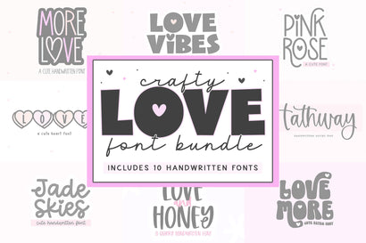 Crafty Love Font Bundle - 10 Cute Fonts Font KA Designs 