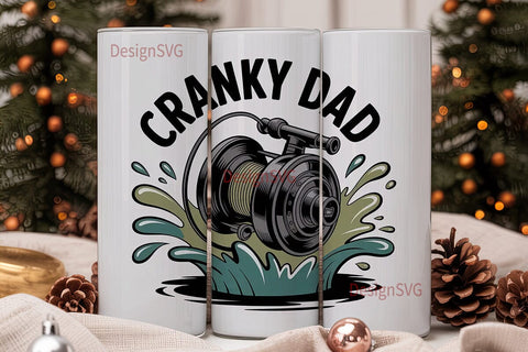 Cranky Dad Fishing 20oz Tumbler Wrap Sublimation DesignSVG 