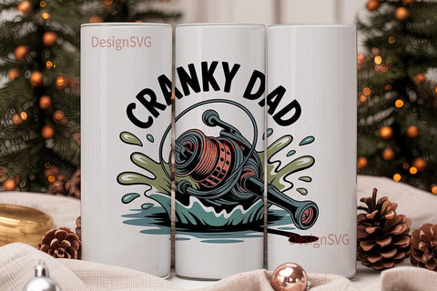 Cranky Dad Fishing 20oz Tumbler Wrap Sublimation DesignSVG 