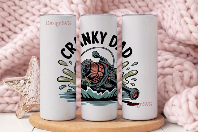 Cranky Dad Fishing 20oz Tumbler Wrap Sublimation DesignSVG 