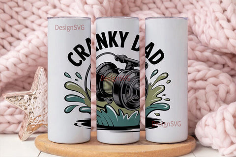 Cranky Dad Fishing 20oz Tumbler Wrap Sublimation DesignSVG 