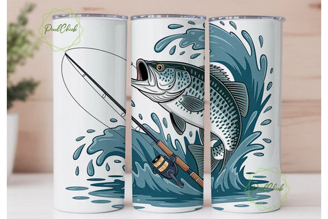 Crappie Fishing Tumbler Wrap PNG Sublimation PixelChick 