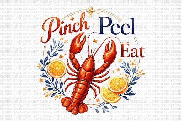 Crawfish Boil PNG – Pinch Peel Eat Seafood Sublimation Design SVG BillahCrafts 