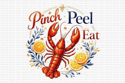 Crawfish Boil PNG – Pinch Peel Eat Seafood Sublimation Design SVG BillahCrafts 