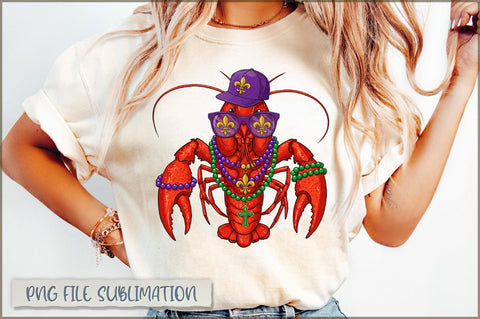 Crawfish Mardi Gras Kids Sublimation PNG Sublimation Shetara Begum 