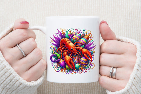 Crawfish Mardi Gras Watercolor Clipart Sublimation designartist 