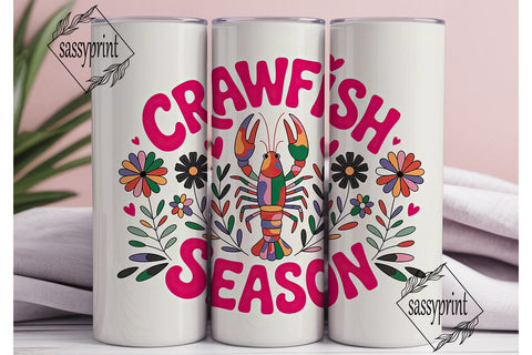 Crawfish Season 20oz Tumbler Wrap Sublimation sassyprint 