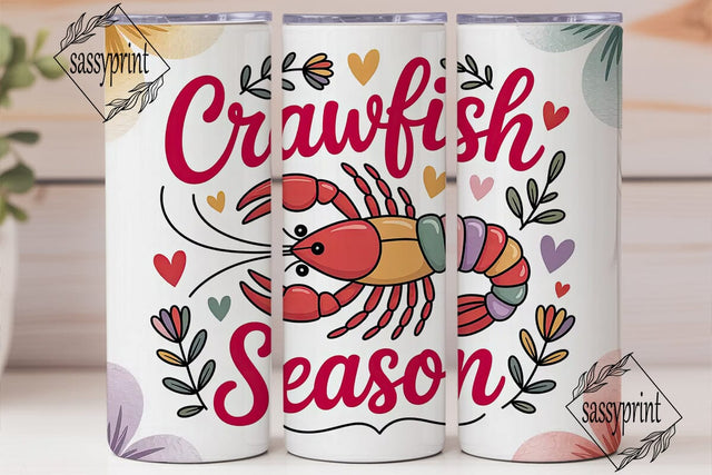 Crawfish Season 20oz Tumbler Wrap Sublimation sassyprint 