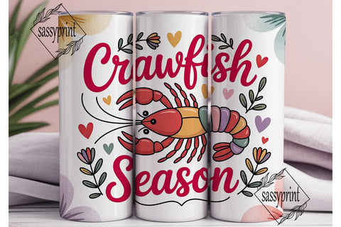 Crawfish Season 20oz Tumbler Wrap Sublimation sassyprint 