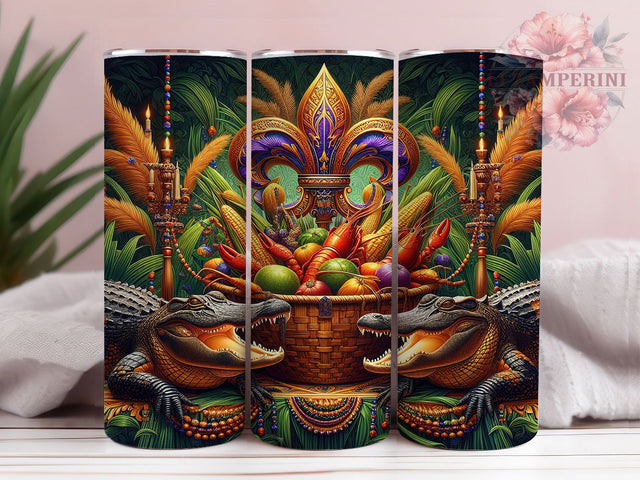 Crawfish Season Mardi Gras Tumbler, Mardi Gras Crawfish Wrap, Carnival Seafood Cup, 20oz Sublimation Wrap, New Orleans Celebration Tumbler, Festive Crawfish Design Cup, Mardi Gras Food Theme Wrap Sublimation Li Zamperini 