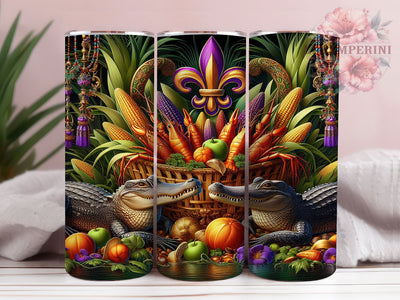 Crawfish Season Mardi Gras Tumbler, Mardi Gras Crawfish Wrap, Carnival Seafood Cup, 20oz Sublimation Wrap, New Orleans Celebration Tumbler, Festive Crawfish Design Cup, Mardi Gras Food Theme Wrap Sublimation Li Zamperini 