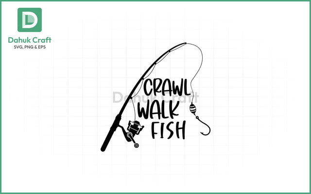 Crawl Walk Fish SVG – Angler Life Crawl Walk Fish SVG PNG & EPS V14 SVG dahukdesign 