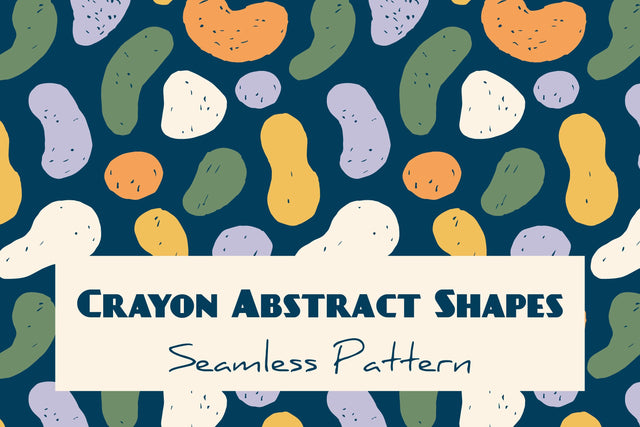 Crayon Abstract Shapes Seamless Pattern Digital Pattern Rin Green 