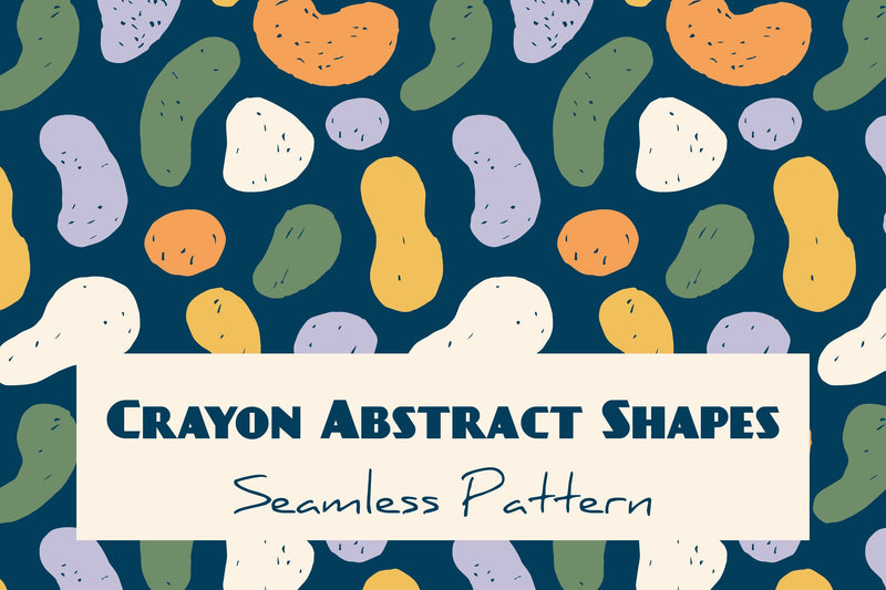 Crayon Abstract Shapes Seamless Pattern Digital Pattern Rin Green 