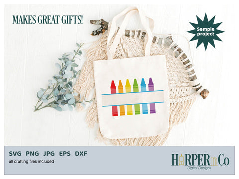 Crayon Label SVG PNG Cut EPS File SVG HarperNCo 