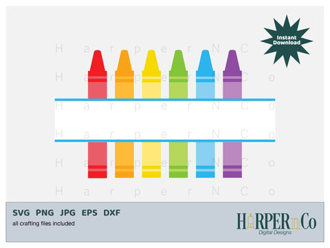 Crayon Label SVG PNG Cut EPS File SVG HarperNCo 