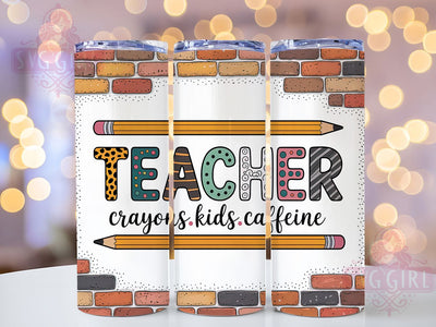 Crayon Teacher Life 20oz Tumbler, Crayons Wrap, Sublimation Gift, Educator Mug, 20oz Tumbler Design, Teacher Life Quote, Classroom Theme Sublimation SvggirlplusArt 