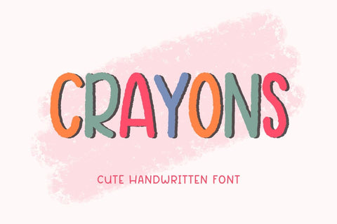 Crayons - Handwriting Font Font AnningArts Design 