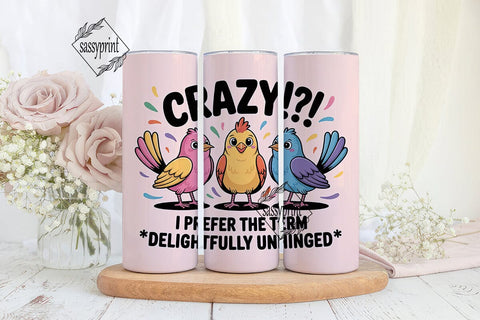 Crazy Birds 20oz Tumbler Wrap Sublimation sassyprint 