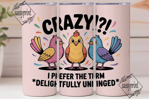 Crazy Birds 20oz Tumbler Wrap Sublimation sassyprint 