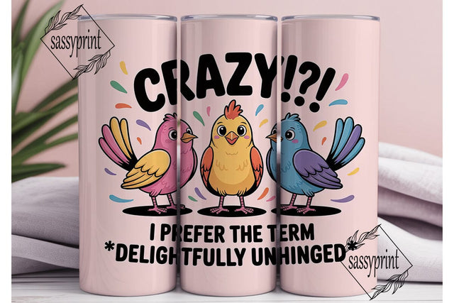 Crazy Birds 20oz Tumbler Wrap Sublimation sassyprint 
