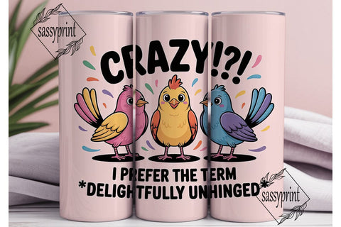 Crazy Birds 20oz Tumbler Wrap Sublimation sassyprint 