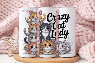 Crazy Cat Lady 20oz Tumbler Wrap Sublimation DesignSVG 