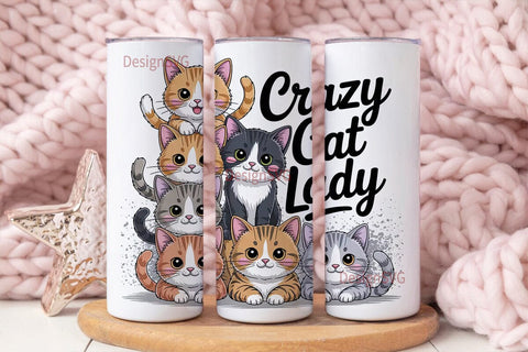 Crazy Cat Lady 20oz Tumbler Wrap Sublimation DesignSVG 