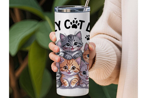 Crazy Cat Lady 20oz Tumbler Wrap Sublimation DesignSVG 