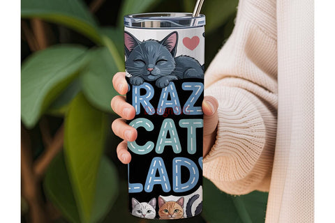 Crazy Cat Lady 20oz Tumbler Wrap Sublimation DesignSVG 