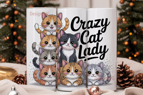 Crazy Cat Lady 20oz Tumbler Wrap Sublimation DesignSVG 