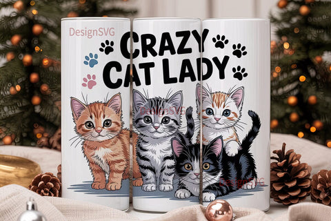 Crazy Cat Lady 20oz Tumbler Wrap Sublimation DesignSVG 