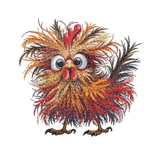Crazy Chicken Embroidery Design, Cute Chicken Machine Embroidery File, 3 sizes, Instant Download Embroidery/Applique DESIGNS Nino Nadaraia 