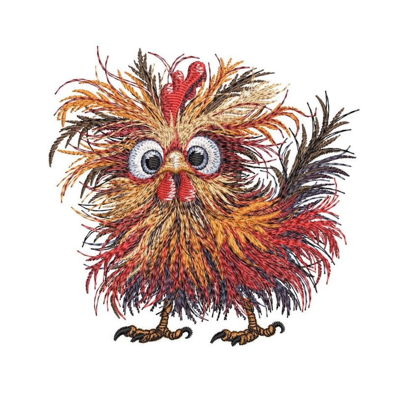 Crazy Chicken Embroidery Design, Cute Chicken Machine Embroidery File, 3 sizes, Instant Download Embroidery/Applique DESIGNS Nino Nadaraia 