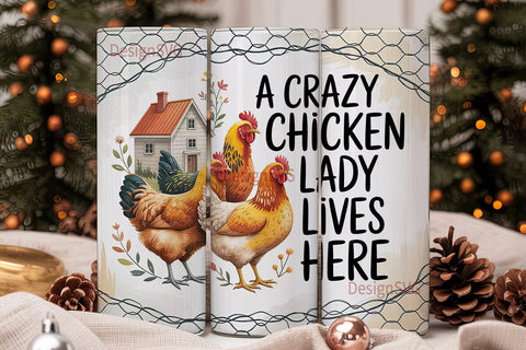Crazy Chicken Lady 20oz Tumbler Wrap Sublimation DesignSVG 
