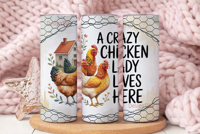 Crazy Chicken Lady 20oz Tumbler Wrap Sublimation DesignSVG 