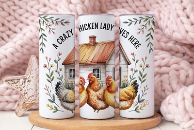 Crazy Chicken Lady 20oz Tumbler Wrap Sublimation DesignSVG 