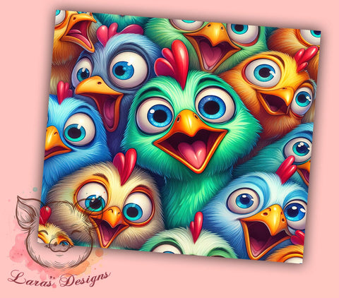 Crazy Chicken Lady Tumbler, Funny Chicken Design, 20oz Tumbler Wrap, Farm Animal Gift, Poultry Lover Gift, Chicken Decor, Sublimation Drinkware Sublimation Lara' s Designs 