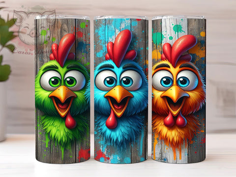 Crazy Chicken Lady Tumbler, Funny Chicken Design, 20oz Tumbler Wrap, Farm Animal Gift, Poultry Lover Gift, Chicken Decor, Sublimation Drinkware Sublimation Lara' s Designs 