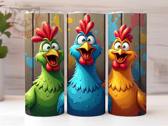 Crazy Chicken Lady Tumbler, Funny Chicken Design, 20oz Tumbler Wrap, Farm Animal Gift, Poultry Lover Gift, Chicken Decor, Sublimation Drinkware Sublimation Lara' s Designs 