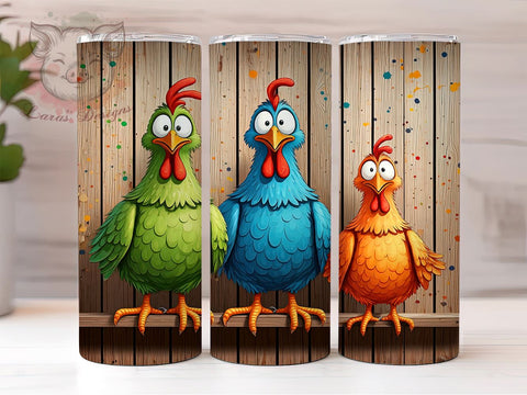 Crazy Chicken Lady Tumbler, Funny Chicken Design, 20oz Tumbler Wrap, Farm Animal Gift, Poultry Lover Gift, Chicken Decor, Sublimation Drinkware Sublimation Lara' s Designs 