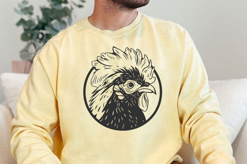 Crazy Chicken png, Funny Chicken svg, Polish Chicken Clipart, Farm Animal svg for Cricut, Funny Shirt Design SVG DesignDestine 