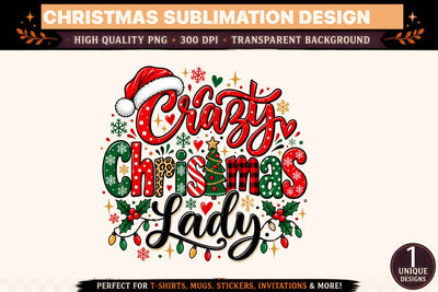 Crazy Christmas Lady PNG, Funny Christmas Sublimation Design, Leopard Print Holiday Shirt Graphic, Christmas PNG Sublimation BlackCatsMedia 
