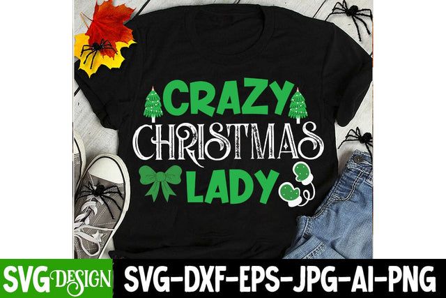 Crazy Christmas Lady SVG Cut FIle, Christmas SVG Cut File, Christmas Sublimation Design PNG, Christmas Sublimation ,Christmas Sublimation Bundle,Christmas Sublimation PNG SVG BlackCatsMedia 