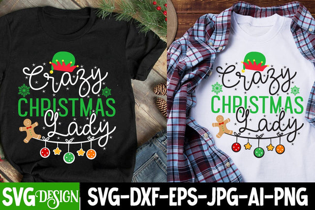 Crazy Christmas Lady SVG Cut File, Crazy Christmas Lady SVG Design , Christmas Sublimation ,Christmas Sublimation Bundle,Christmas Sublimation PNG SVG BlackCatsMedia 